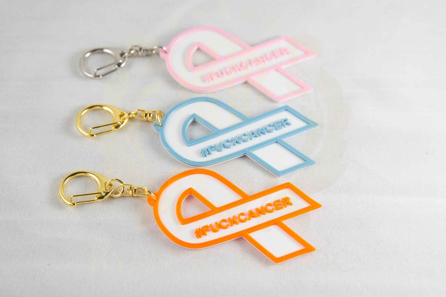 Custom Cancer Ribbon Keychains