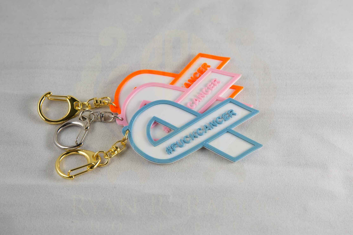 Custom Cancer Ribbon Keychains